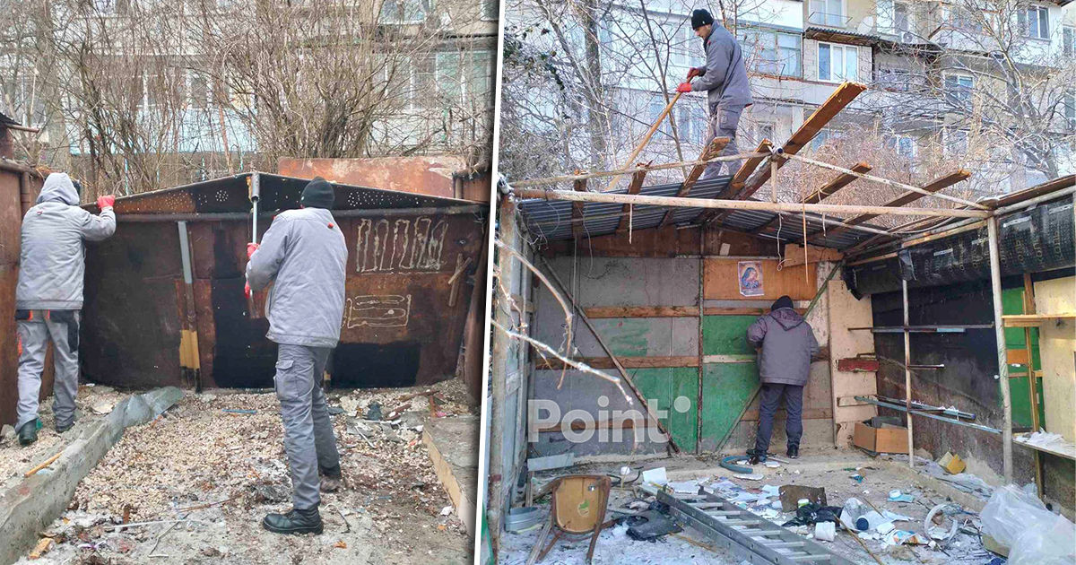 Două garaje, demolate în sectorul Râșcani al Capitalei.