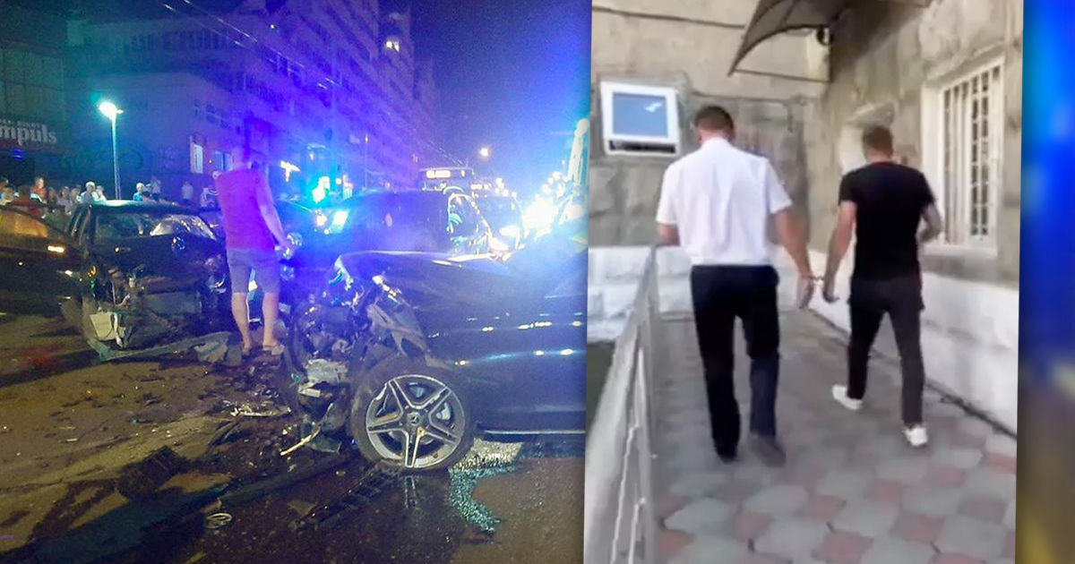 Полиция задержала водителя Mercedes, скрывшегося с места ДТП на Ботанике. Коллаж: Point.md