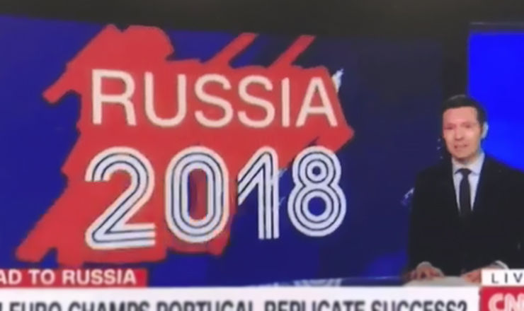 CNN попытался написать слово "Россия", но не смог.
