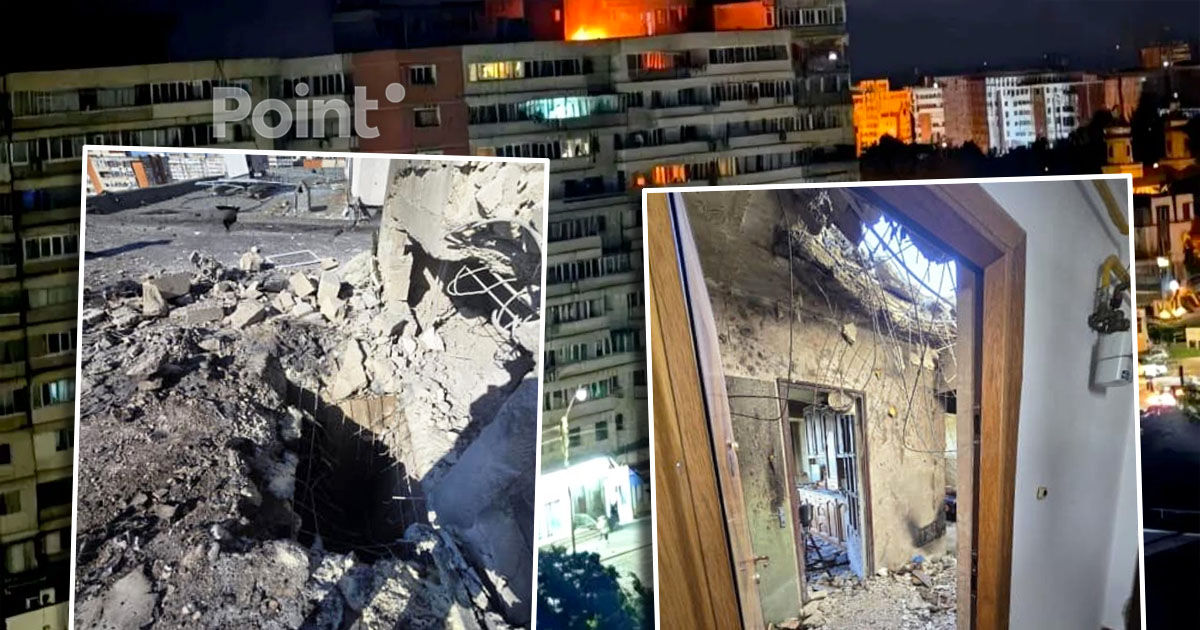 В Румынии показали фото внутри дома в Галаце, куда попал дрон.