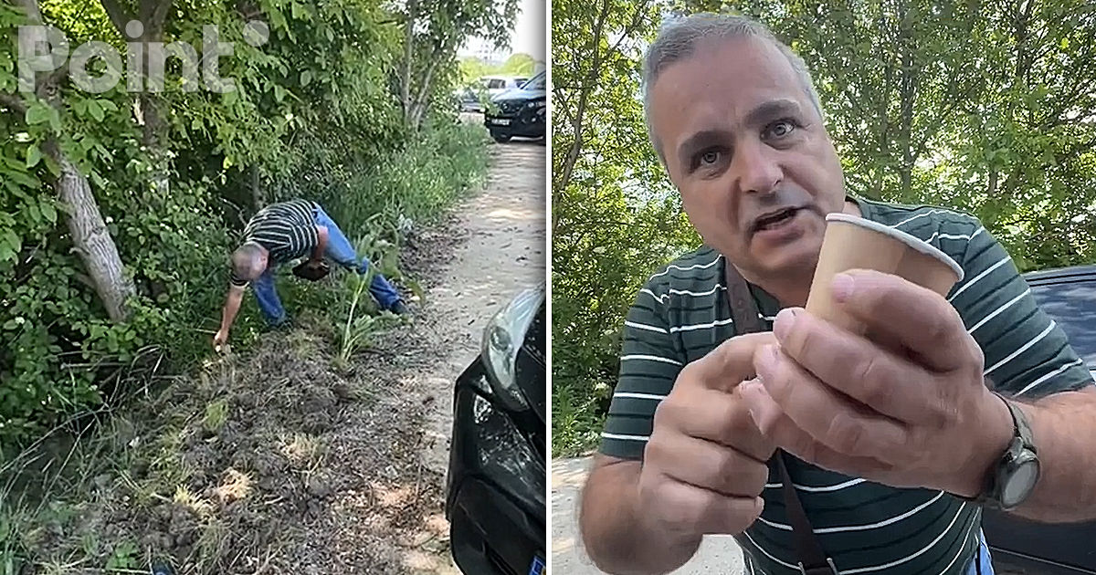 В Кишиневе таксиста заставили убрать выброшенный мусор.