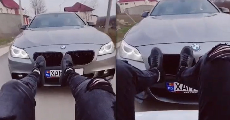 Тиктокеры, гонявшие по пешеходной аллее, сняли видео с пассажиром в багажнике. Коллаж: Point.md