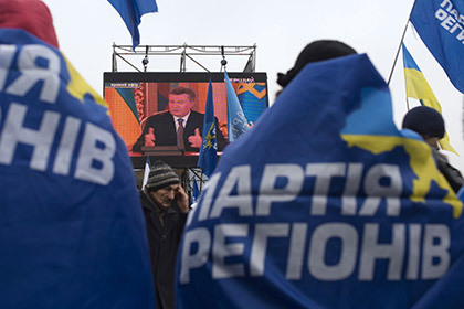Фракция правящей Партии регионов в Верховной Раде Украины выступила с резкой критикой в адрес президента Виктора Януковича. Фото: Илья Питалев / РИА Новости