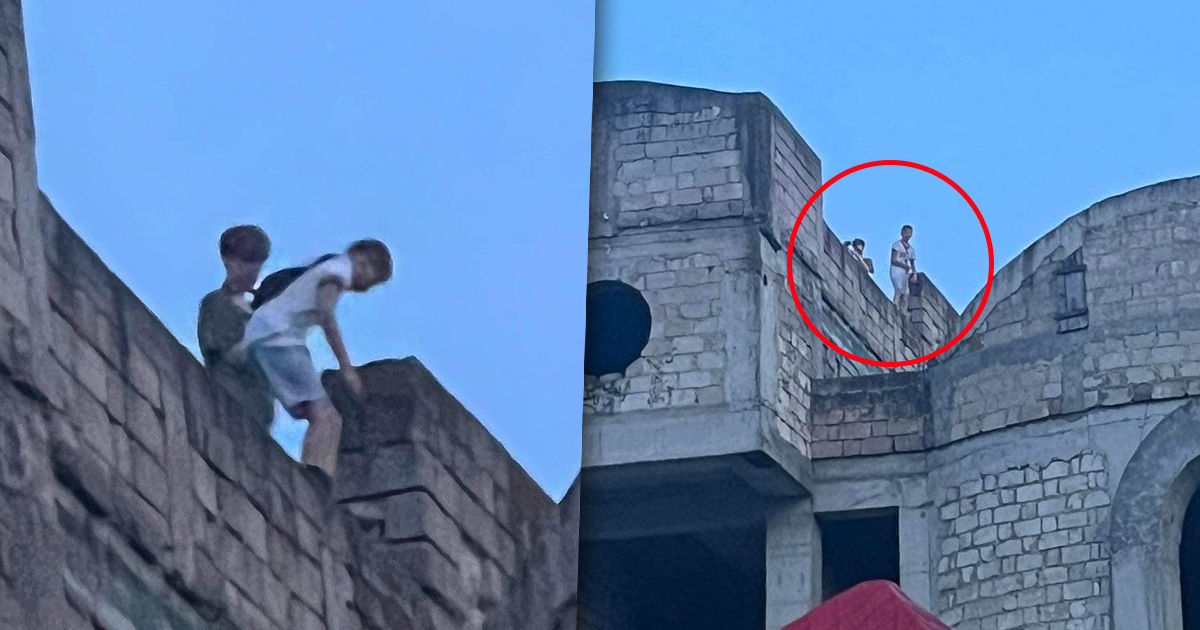 В столице дети играли на крыше заброшенного здания.