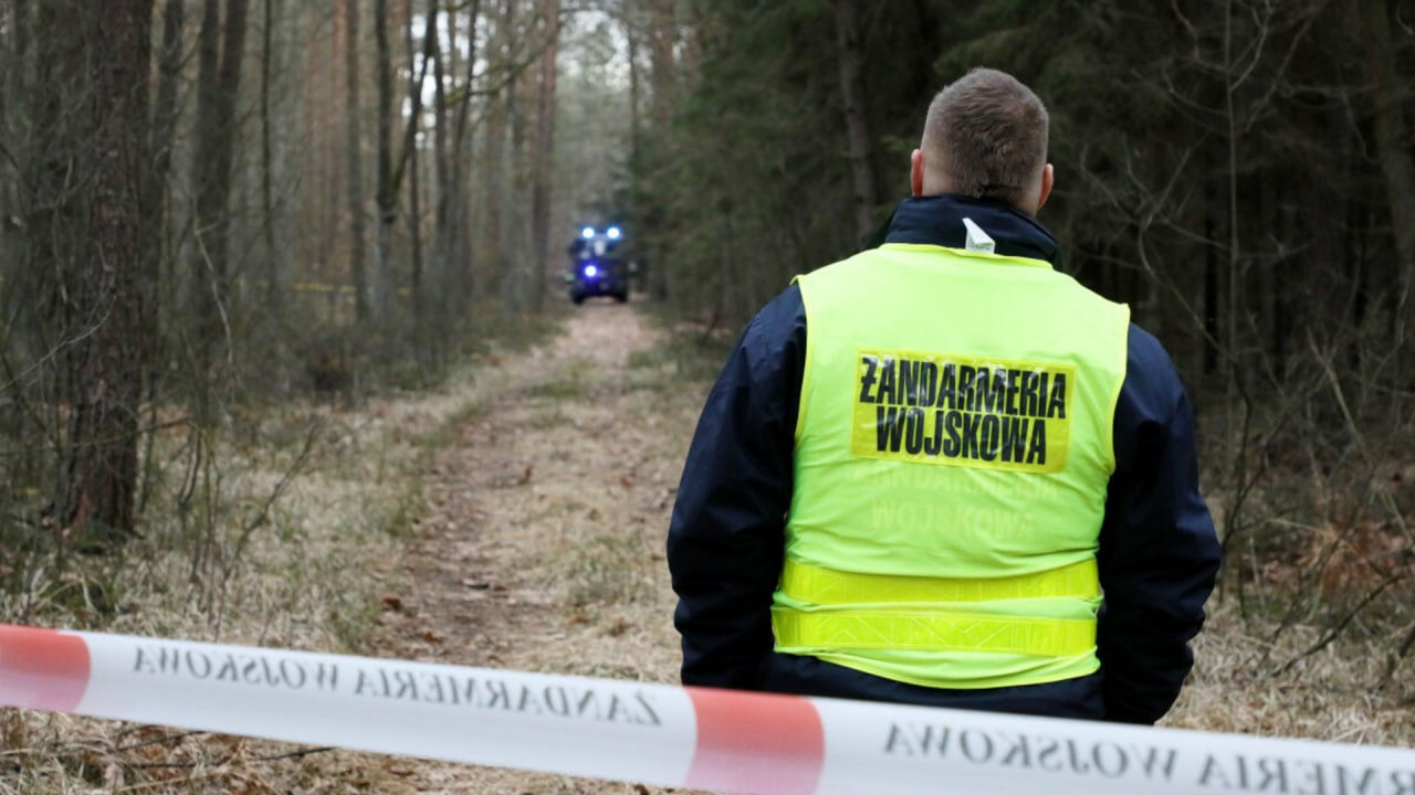 В польском лесу обнаружили фрагмент детали: предположительно, от военного самолета.