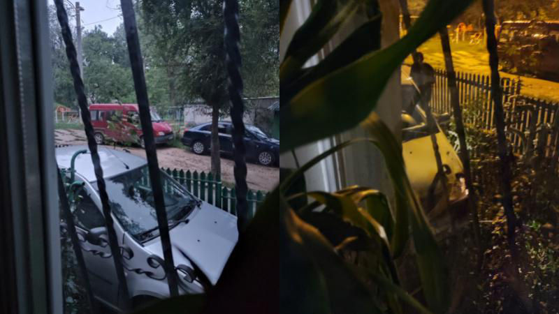 Водитель на автомобиле врезался в дом, где живет Георге Урски.
