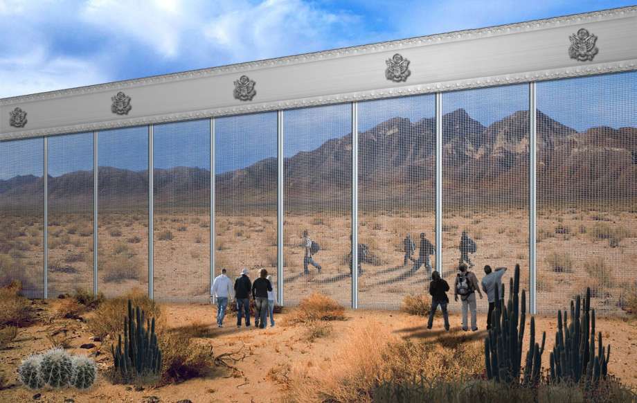 Prototipuri pentru zidul lui Donald Trump, de la granița cu Mexicul.