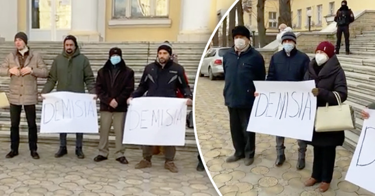 У Минздрава прошел протест с требованием отставки Аллы Немеренко. Коллаж: Point.md