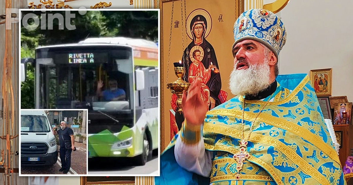 В Италии священник из Молдовы подрабатывает водителем автобуса.