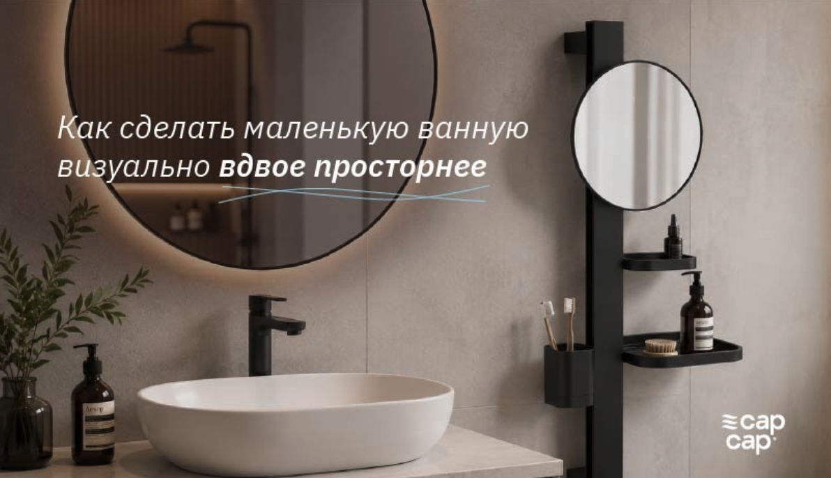 CapCap: Как сделать маленькую ванную визуально вдвое просторнее.