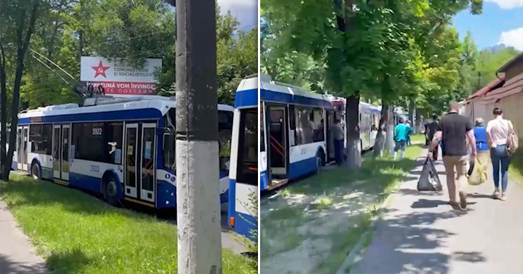 В субботу в Кишинёве на время парализовало движение троллейбусов. Коллаж Point.md.