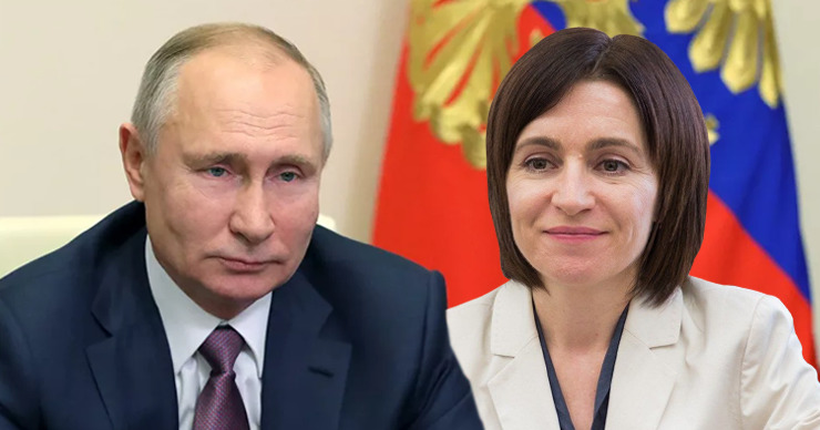 Путин поздравил Санду с праздниками. Коллаж: Point.md.