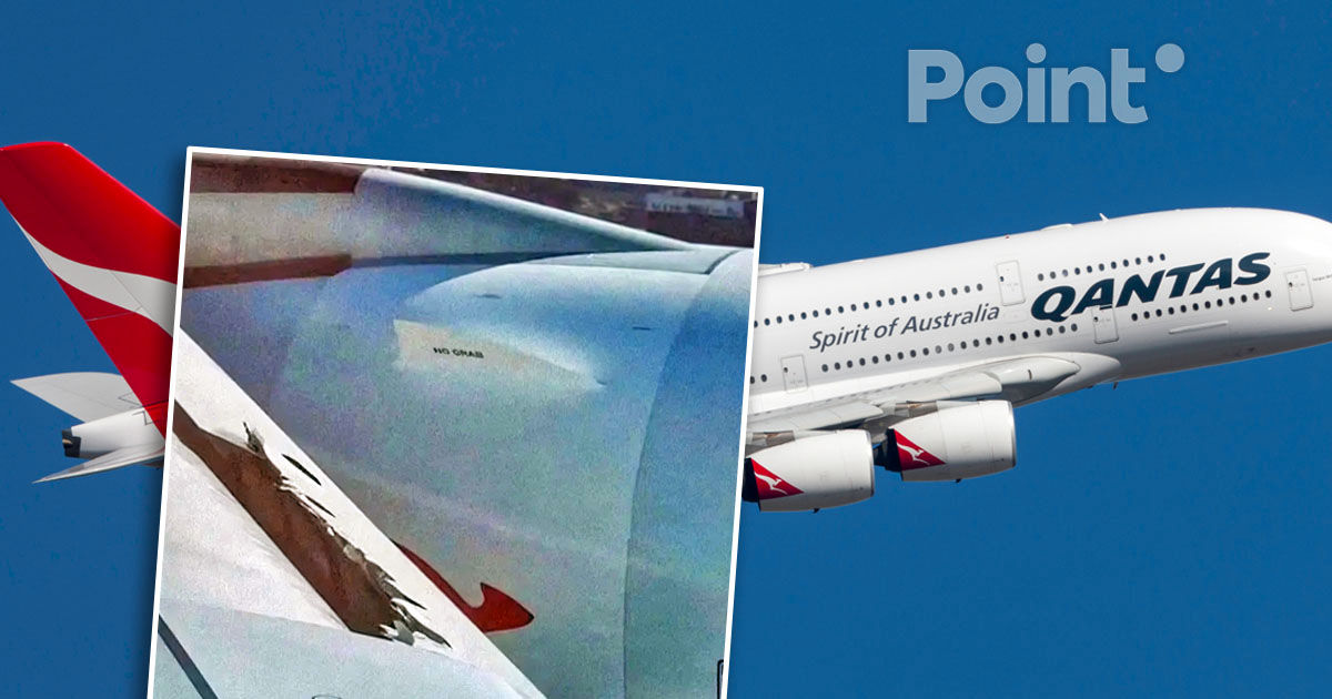 Avionul unei companii aeriene australiene a efectuat un zbor cu o gaură în aripă.