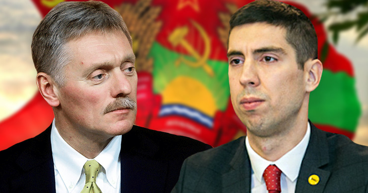 Вице-председатель парламента Михай Попшой и пресс-секретарь Путина Дмитрий Песков. Коллаж: Point.md.