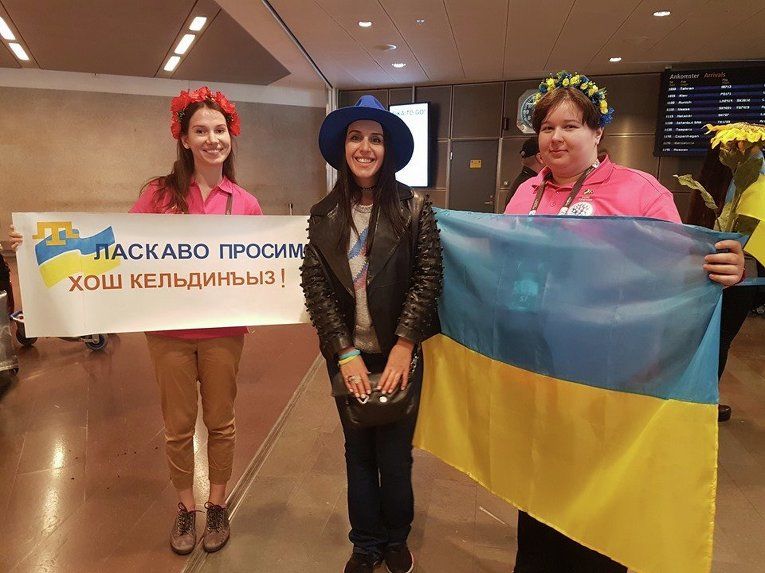 Джамала выбрала карту Украины, на которую попал и Краснодарский край России.