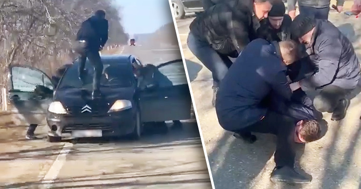 Момент задержания мужчины, расстрелявшего девушек, попал на видео. Коллаж: Point.md