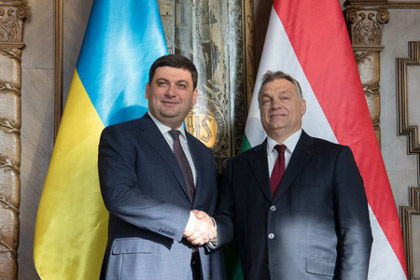 Владимир Гройсман, Виктор Орбан. Фото: пресс-служба правительства Украины