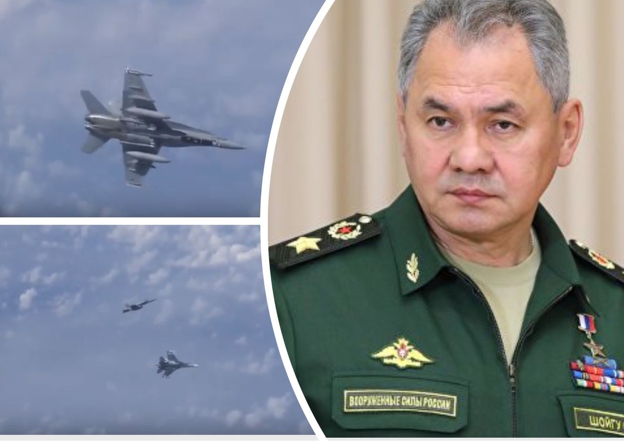 От самолета Шойгу отогнали истребитель НАТО.