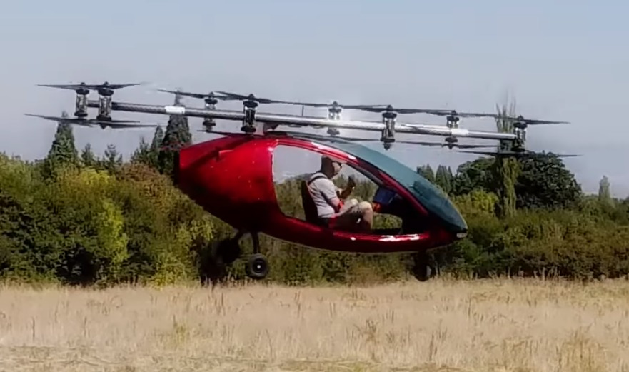 Primul zbor al primei drone pentru pasageri, filmat. Foto: captură video