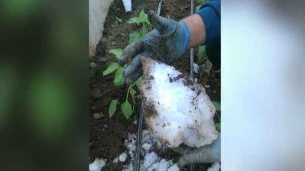 Fenomen ciudat: Un bulgăre de gheață a căzut din senin într-o curte Foto: rtv.net