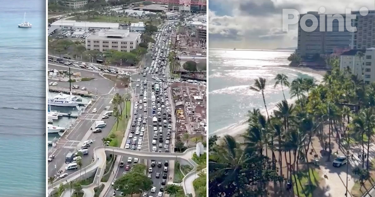Oamenii părăsesc în masă zonele de coastă din Hawaii din cauza amenințării unui tsunami.