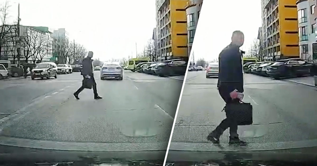 В Кишиневе пешеход подверг свою жизнь опасности, переходя улицу не по правилам. Коллаж: Point.md