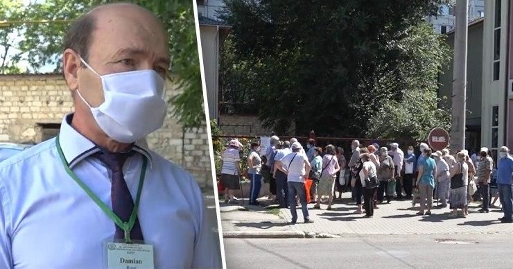 В Бельцах пенсионеры с 5 утра занимают очередь в кассу соцстрахования. Коллаж: point.md.