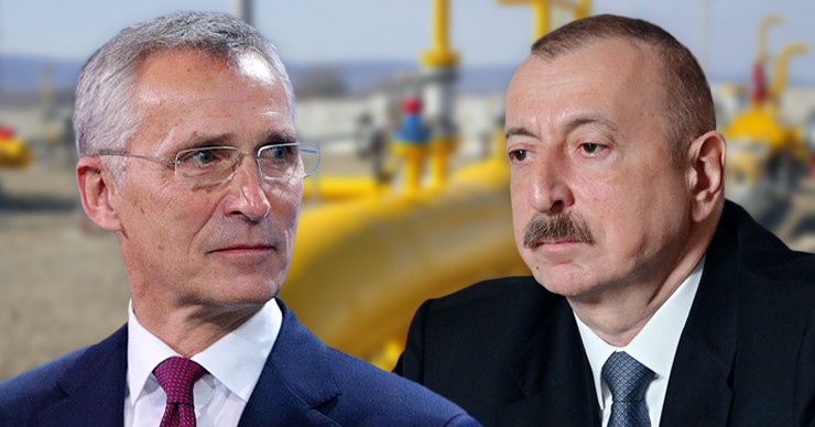 Генсек НАТО поблагодарил президента Азербайджана за увеличение поставок газа в Европу. Коллаж Point.md.