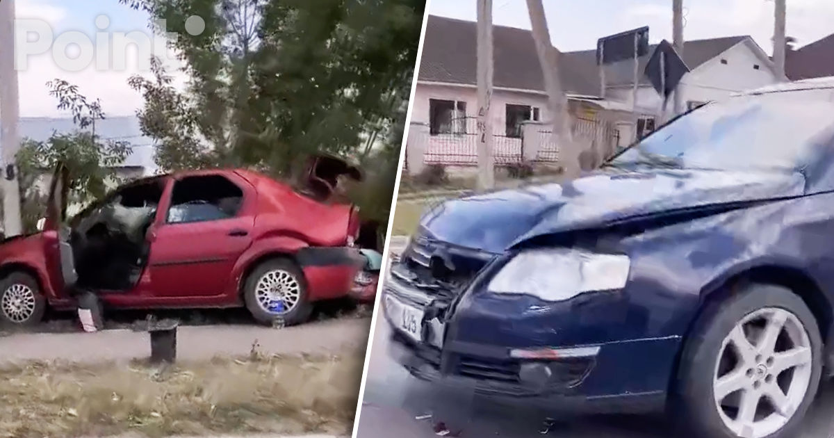 Accident rutier în raionul Fălești: Două autoturisme s-au ciocnit violent.