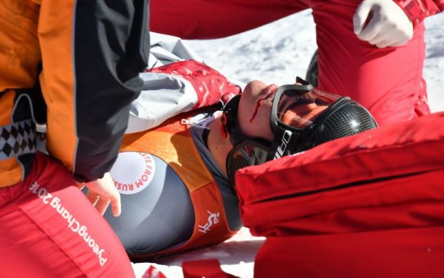 Accident terifiant suferit de un schior rus la Jocurile Olimpice de Iarnă.