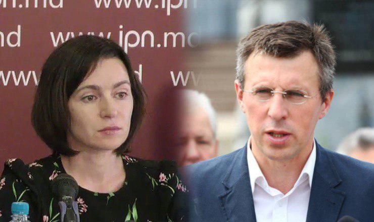 Лидер партии «Действие и солидарность» Майя Санду и бывший примар Кишинева Дорин Киртоакэ.