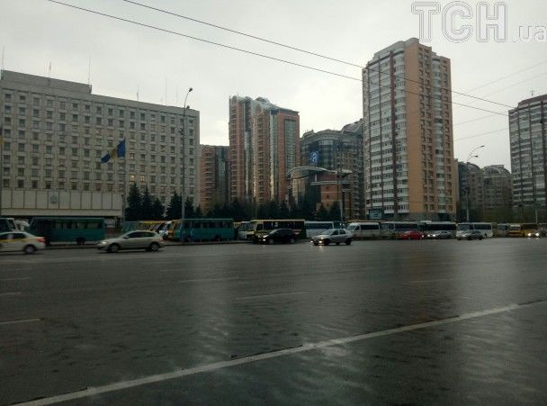 В Киеве протестуют автоперевозчики. Фото: tsn.ua