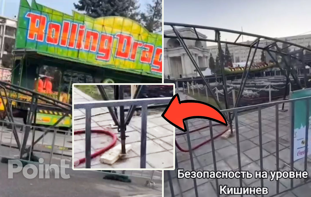 Горожан напугал аттракцион, который опирается на деревянный брусок.