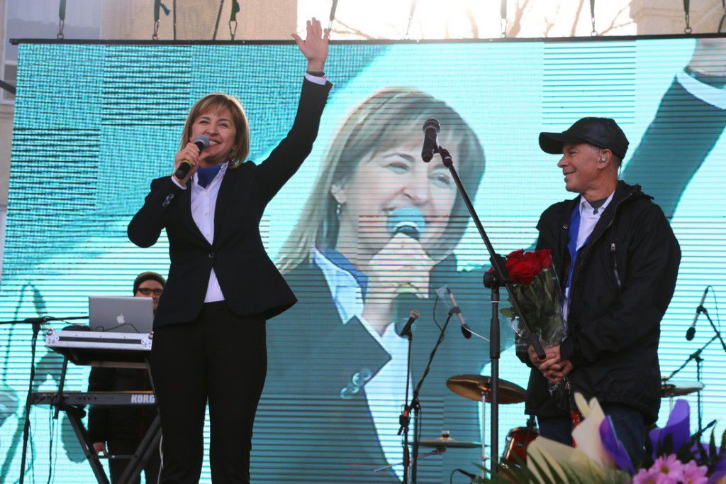 Oleg Gazmonov a susţinut un concert electoral în favoarea candidatului la funcţia de başcan Irina Vlah. Foto: rise.md
