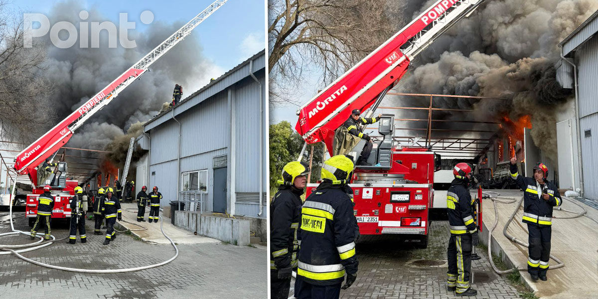 Încă un incendiu în Capitală: Arde un depozit de mobilă la Botanica.