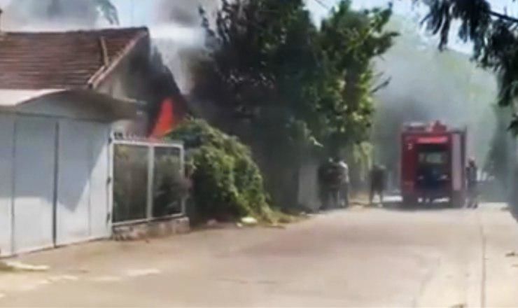 На Чеканах произошел пожар в жилом доме.