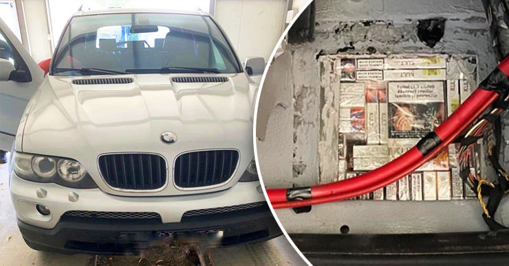 На КПП в Кагуле конфисковали более 1000 пачек сигарет, спрятанных в BMW X5. Коллаж: Point.md