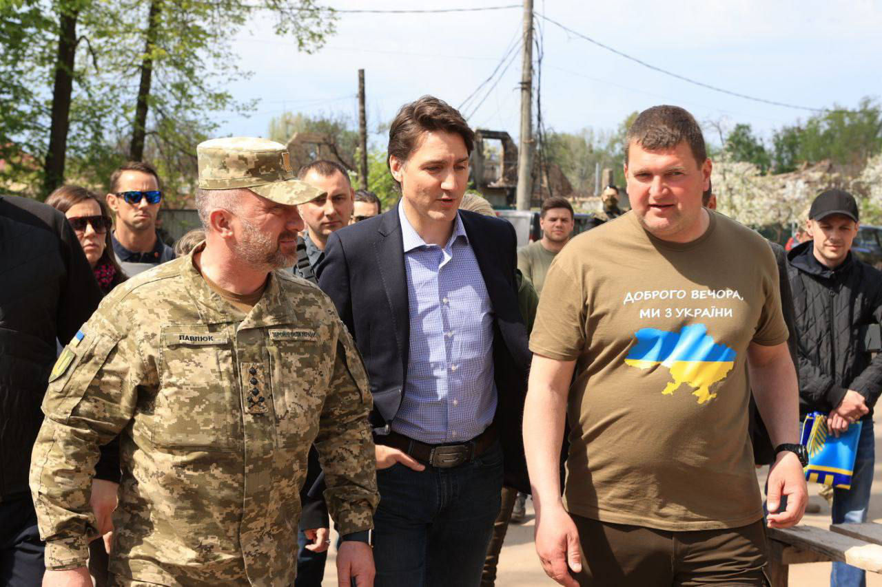 Джастин Трюдо приехал в Ирпень в Киевской области. 