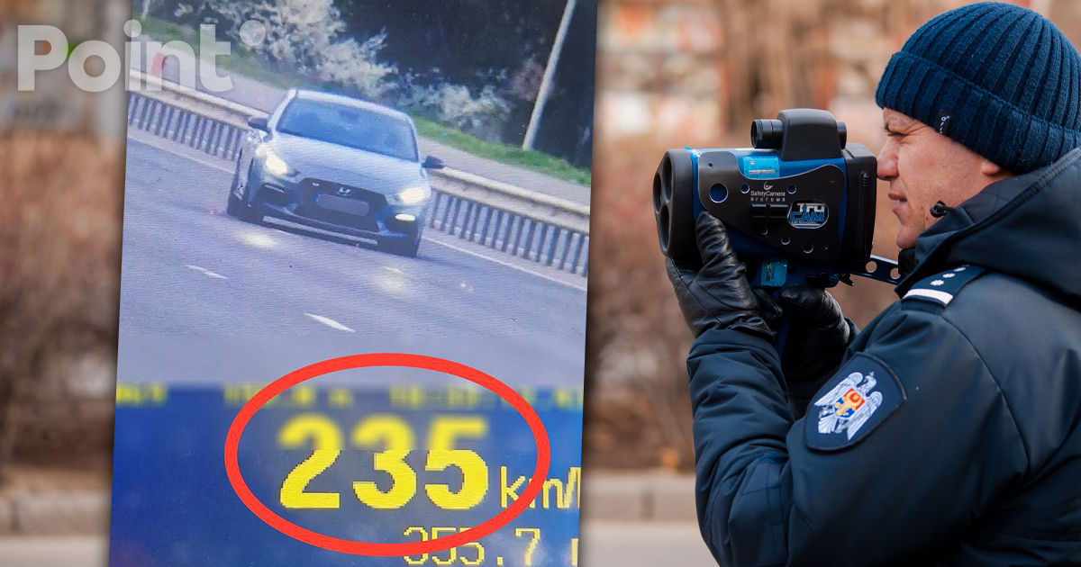 Un șofer din Orhei, prins cu 235 km/h, riscă o amendă și suspendarea permisului.