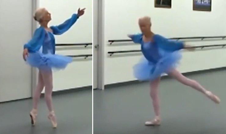 O balerină de 77 de ani evoluează pe scenă: Siluetă de invidiat. Foto: Captură video