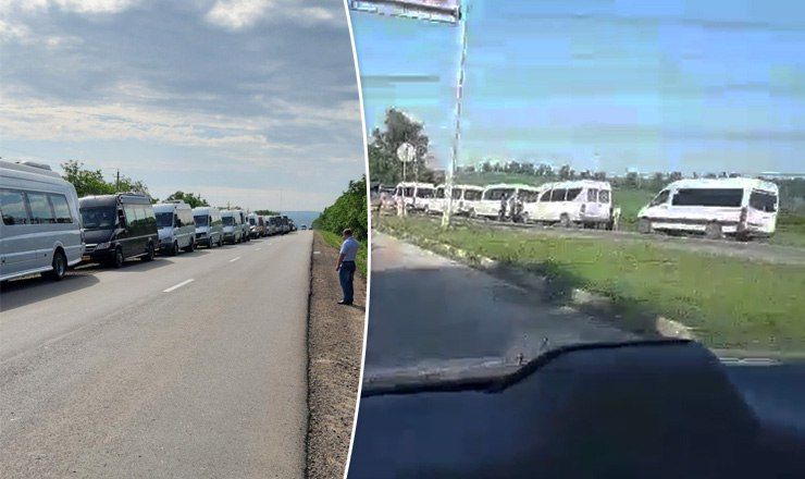 Десятки автобусов и микроавтобусов направляются в столицу.