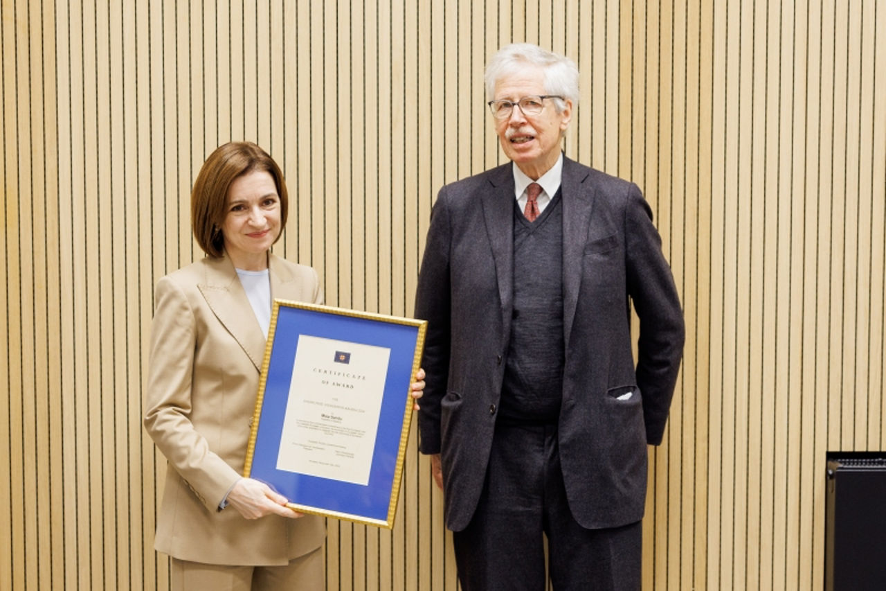 Maia Sandu, distinsă cu Premiul European „Richard Coudenhove-Kalergi”.