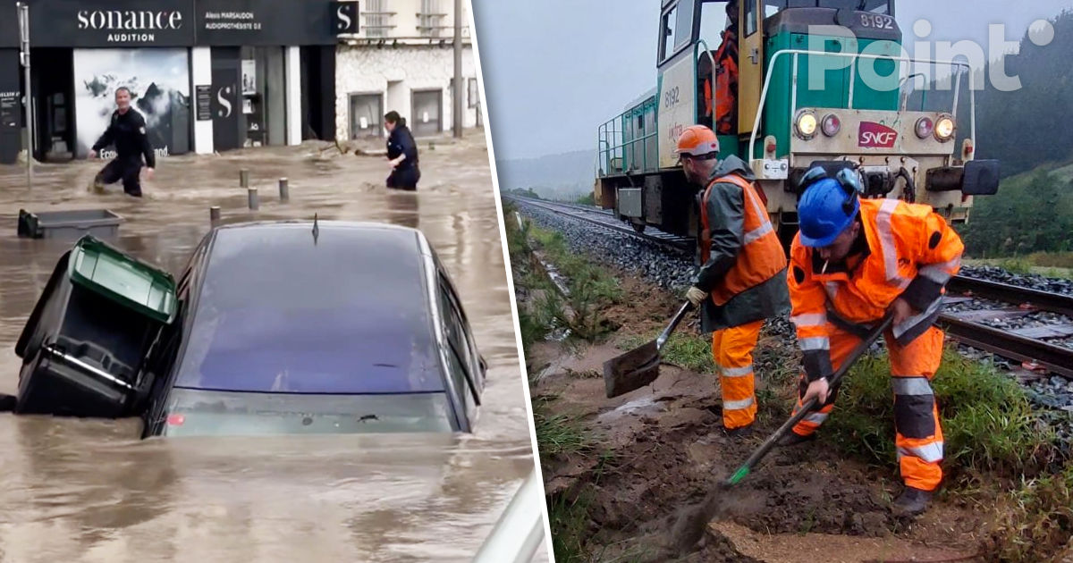 Inundații în mai multe zone din Franța. Trenurile, anulate.