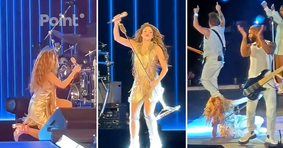 Шакира упала на сцене во время выступления в Сан-Сальвадоре.
