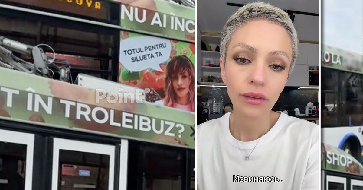 Autoarea reclamei de pe troleibuz care a provocat un scandal: În zilele noastre este susținut fast-food-ul.