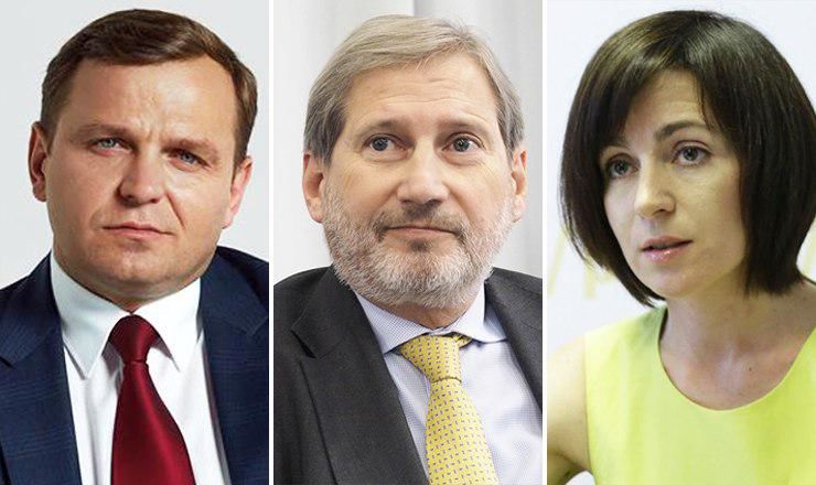 Йоханнес Хан встретился с Майей Санду и Андреем Нэстасе.