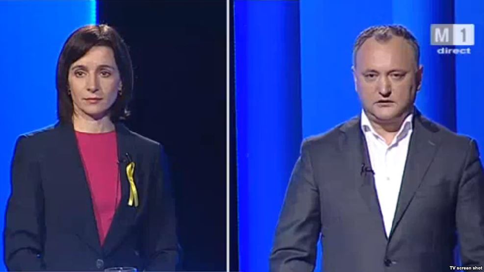 Maia Sandu și Igor Dodon, dezbateri la Moldova 1.