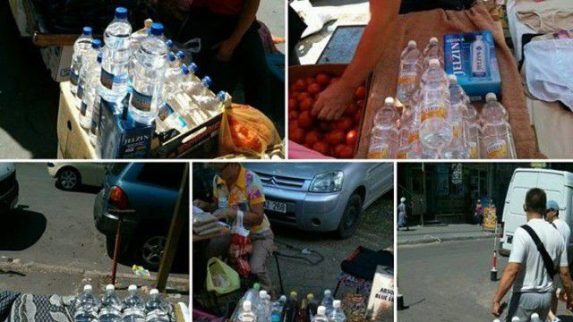 Zeci de comercianţi vând în sticle de plastic acool etilic fără acte de provenienţă şi timbre de acciz. Foto: prime.md