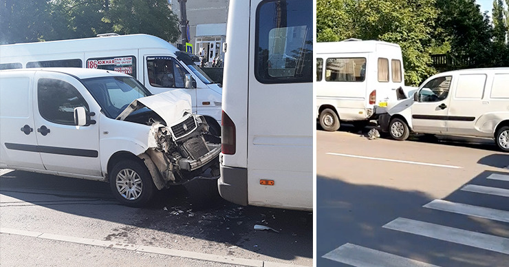 Как сообщает очевидица события, авария произошла на пешеходном переходе. Коллаж: Point.md.