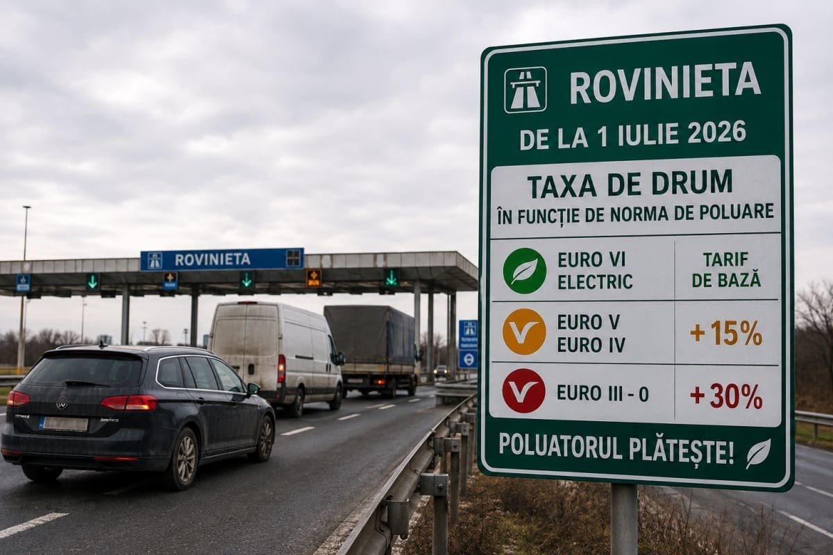 De la 1 iulie se scumpește rovinieta în România: Șoferii cu mașini vechi ar putea plăti cu 30% mai mult.